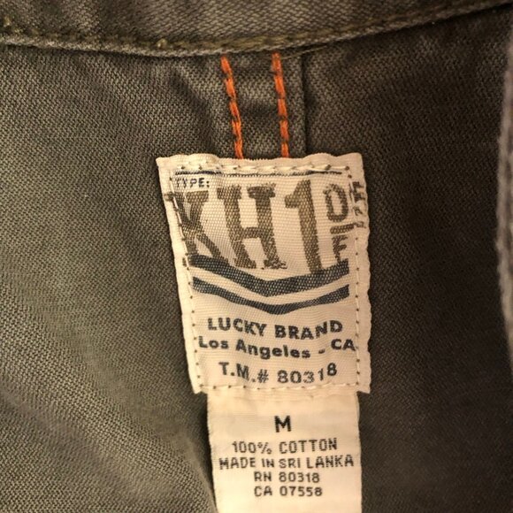 Lucky Brand Cotton Jacket NASA Patches Cargo Pockets Military Green Men’s sz M - Picture 10 of 16